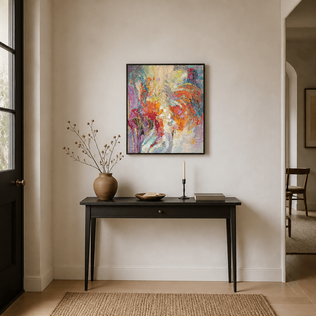 Room mockup featuring Vibrant Dreamscape Art Print
