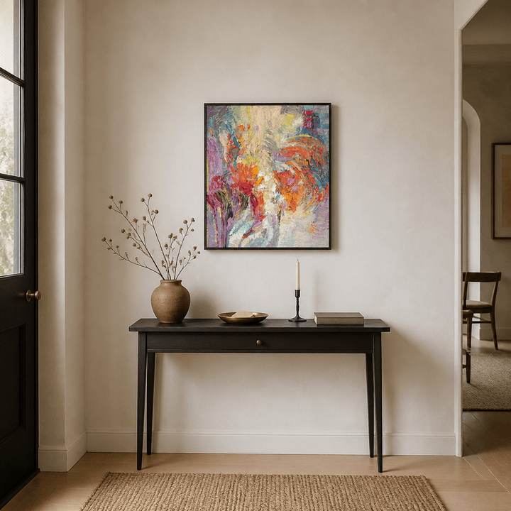 Room mockup featuring Vibrant Dreamscape Art Print