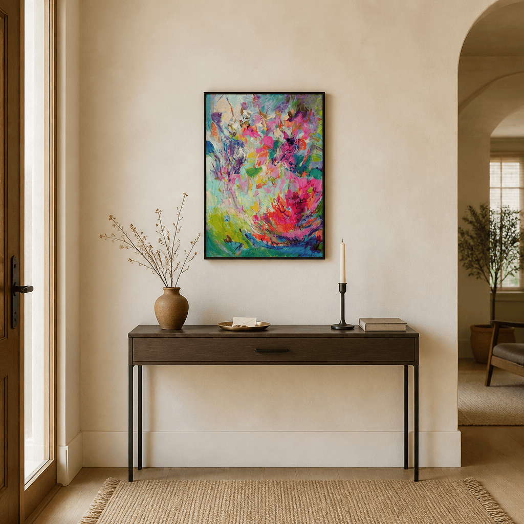 Room mockup featuring Vibrant Essence Art Print