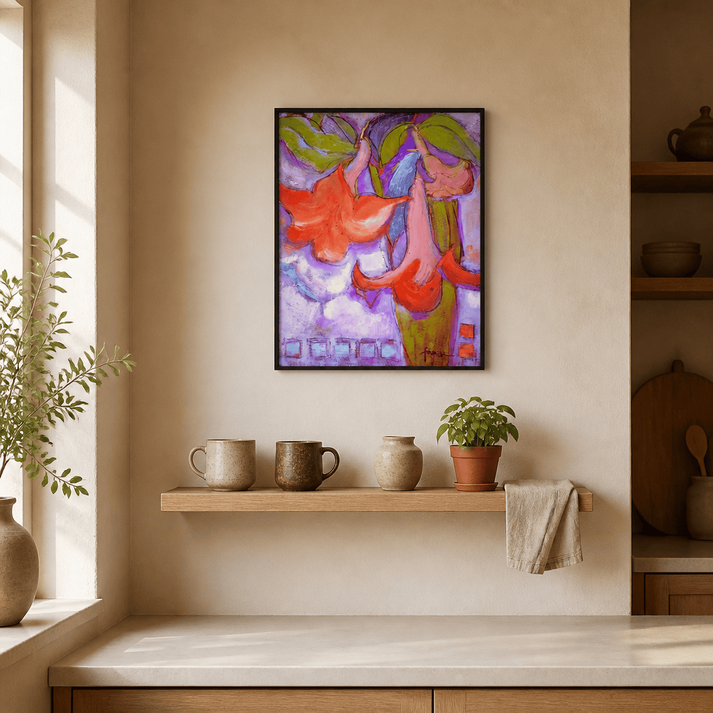Room mockup featuring Winter Blossom Art Print