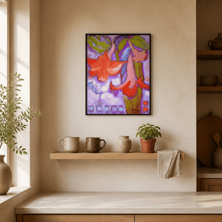 Winter Blossom Art Print in a room setting