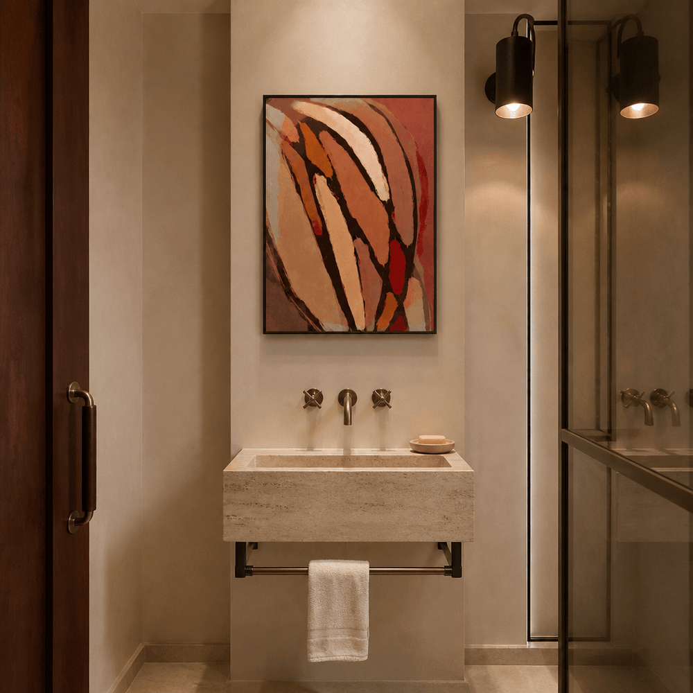 Room mockup featuring Burned peony Art Print