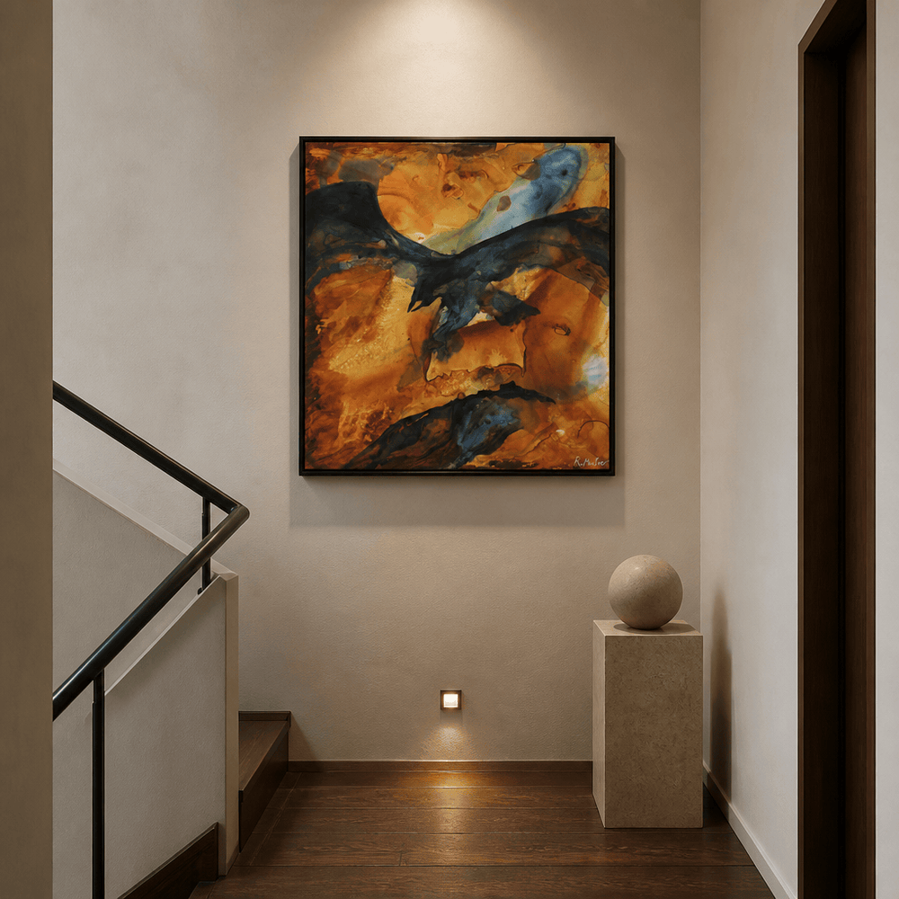 Room mockup featuring Dynamic Fluid Abstract Art Print