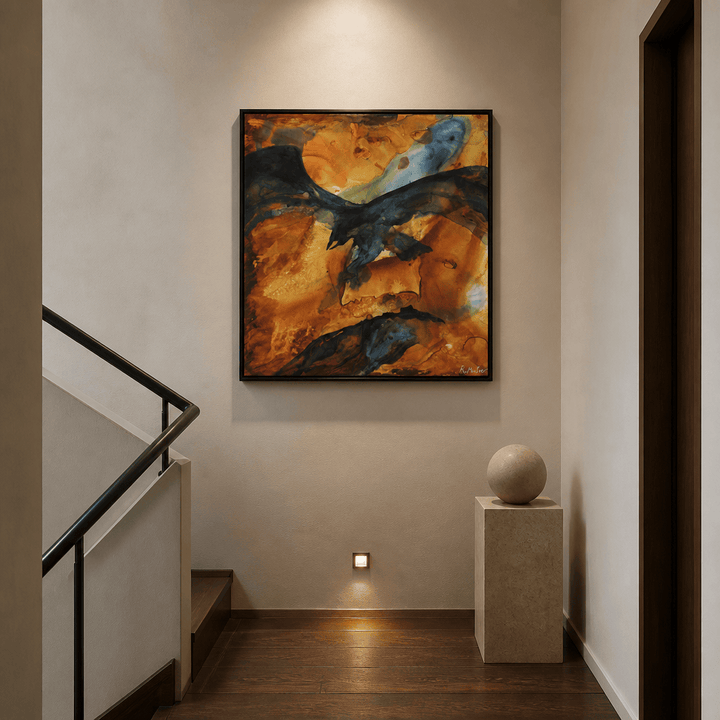 Room mockup featuring Dynamic Fluid Abstract Art Print