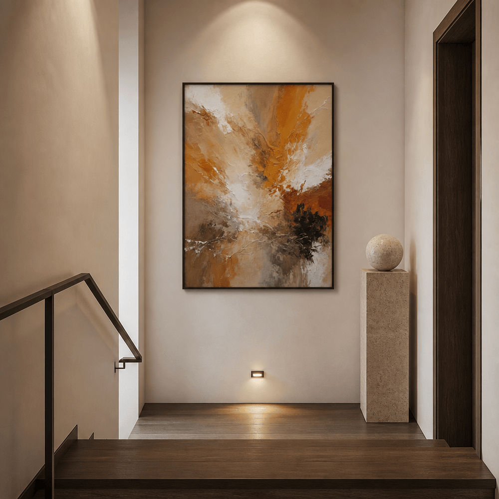 Room mockup featuring Dynamic Warm Abstract Art Print