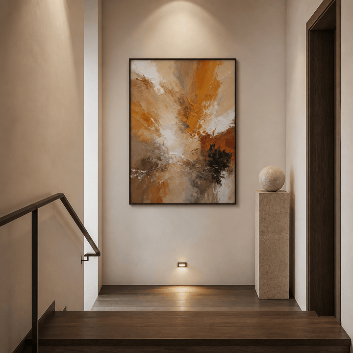 Room mockup featuring Dynamic Warm Abstract Art Print