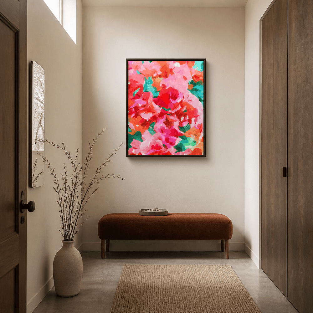 Room mockup featuring Vibrant Abstract Strokes Art Print