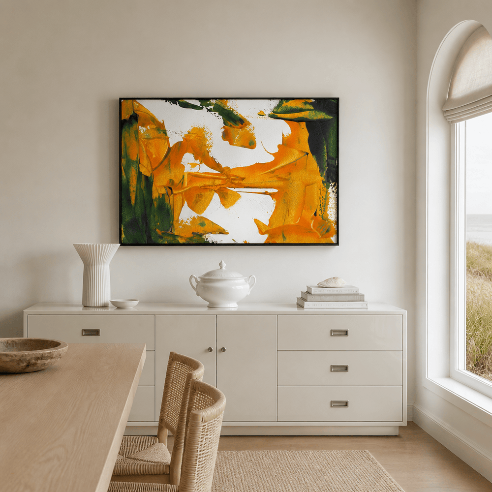 Room mockup featuring Vibrant Organic Abstract Art Print