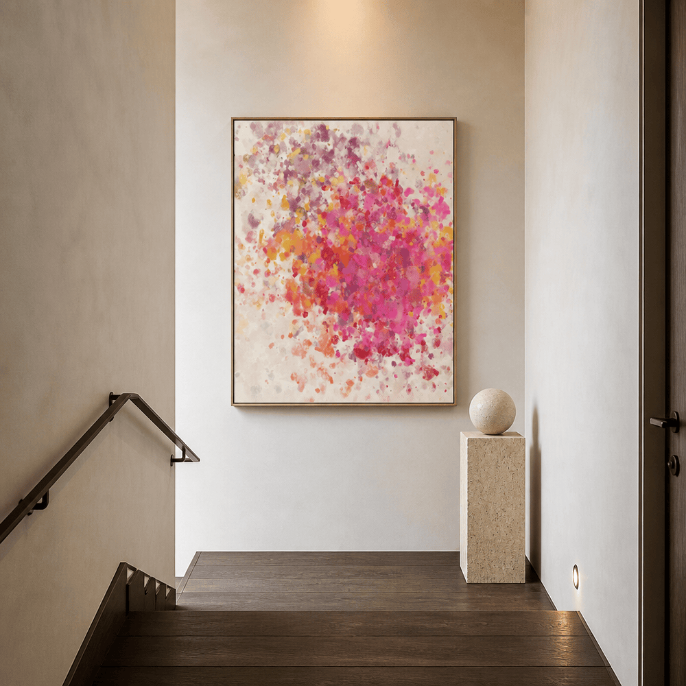 Room mockup featuring Vibrant Paint Splatter Art Print