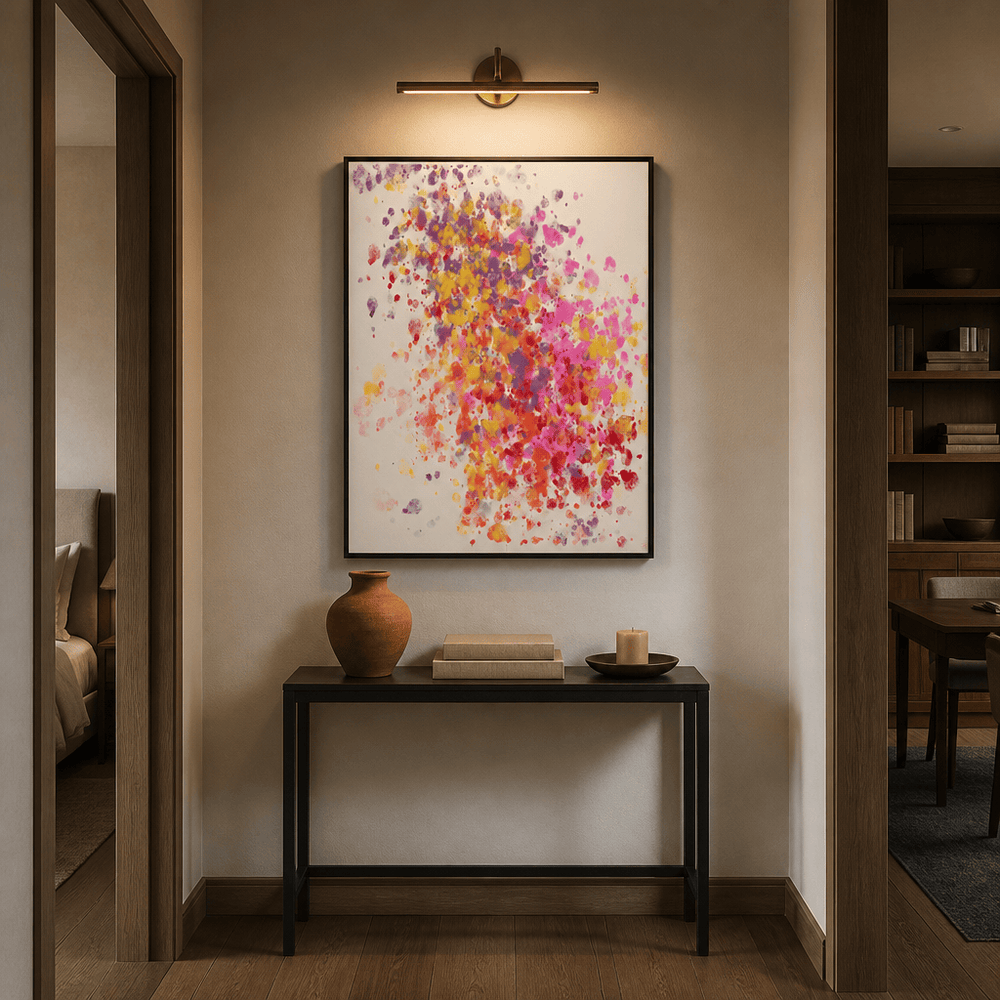 Room mockup featuring Vibrant Paint Splatter Art Print