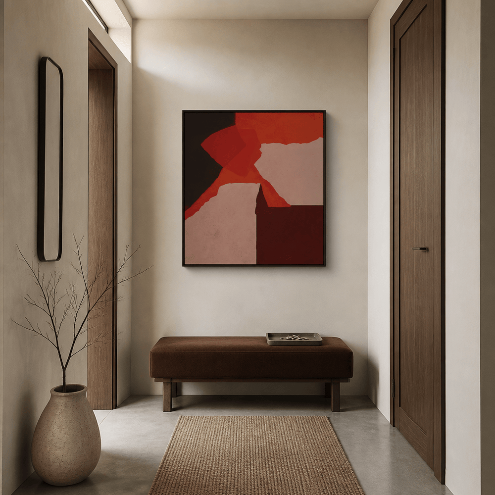 Room mockup featuring Warm Abstract Geometry Art Print