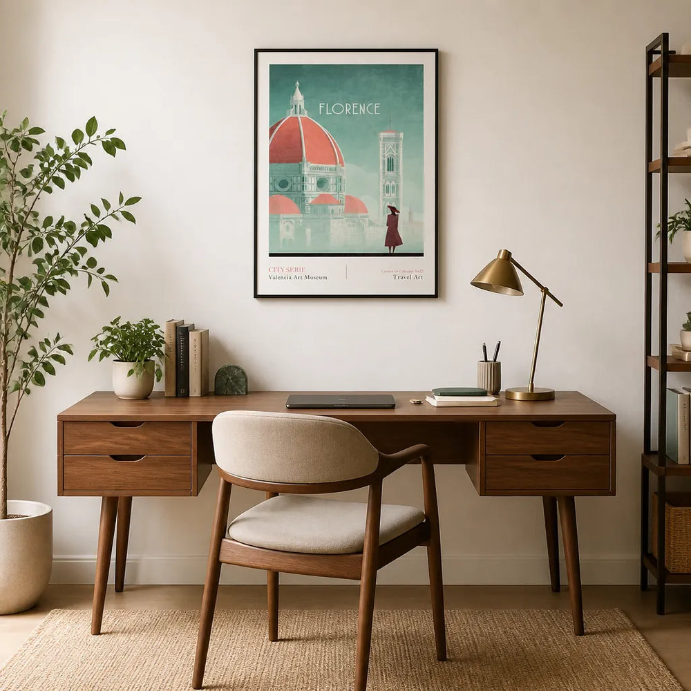 Room mockup featuring Florence - Piazza del Duomo Art Print