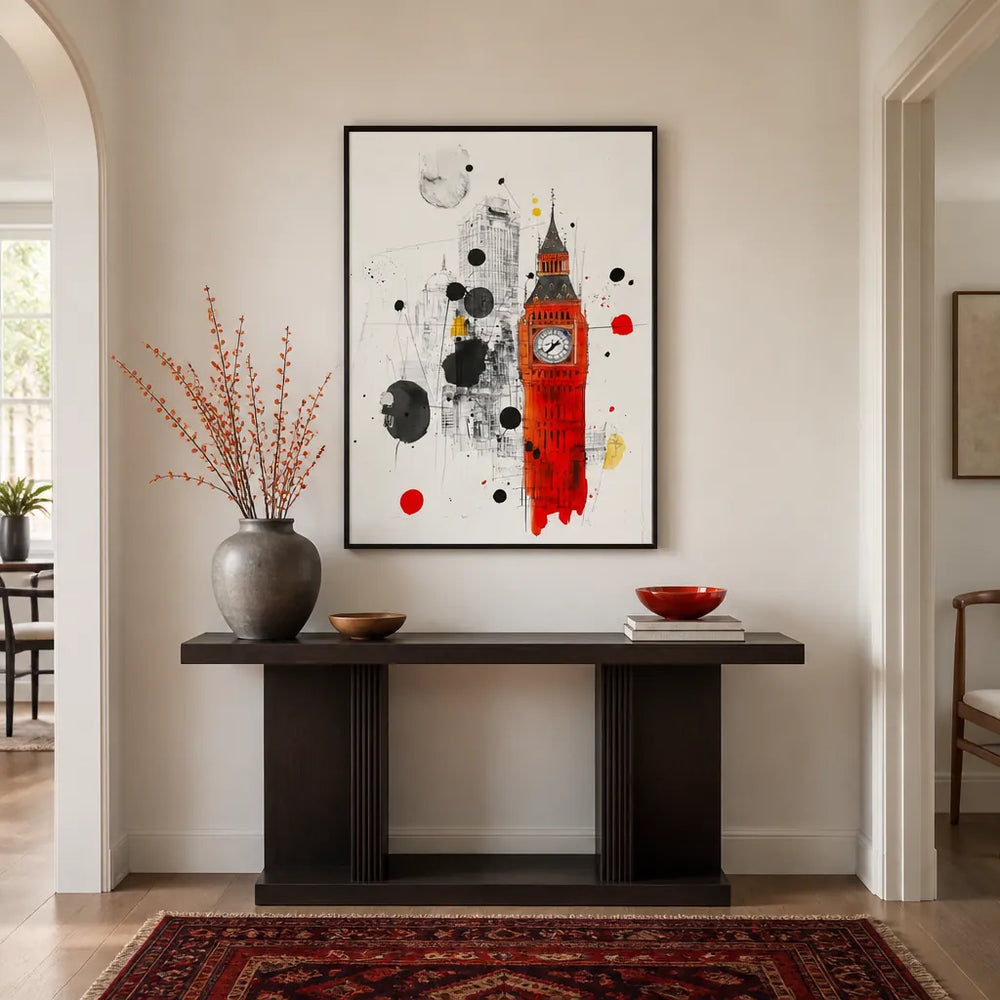 Room mockup featuring Vibrant London Big Ben Art Print