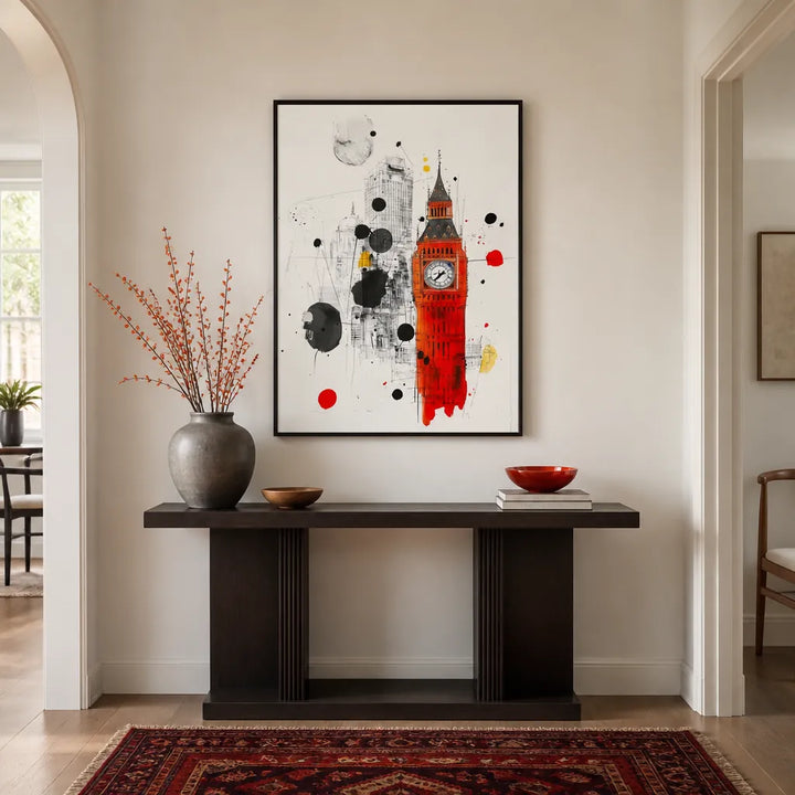 Room mockup featuring Vibrant London Big Ben Art Print