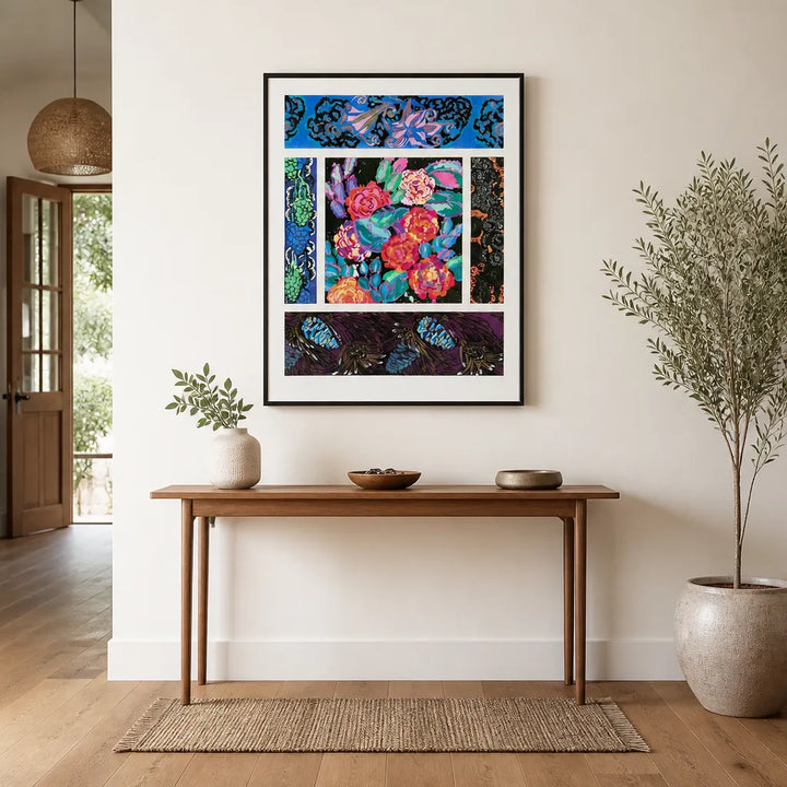 Room mockup featuring Art Deco Pattern Variations 9 Art Print