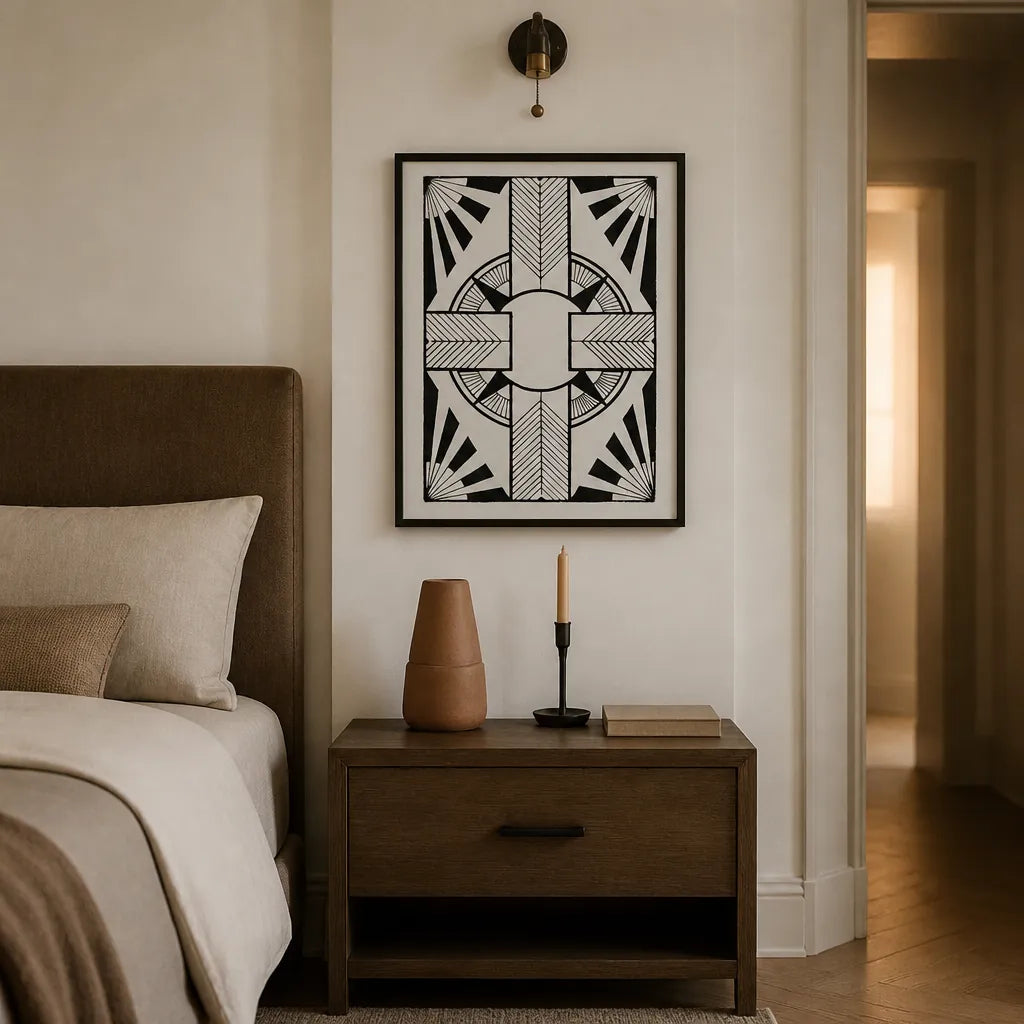 Room mockup featuring Ornament Circle Cross Art Print