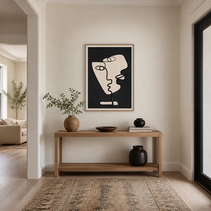 Room mockup featuring Abstract Faces of Love Art Print
