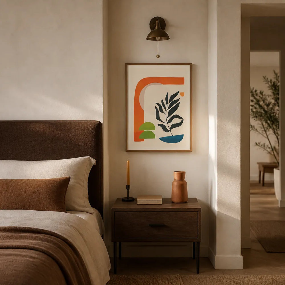 Room mockup featuring Minimalist Botanical Abstract Art Print