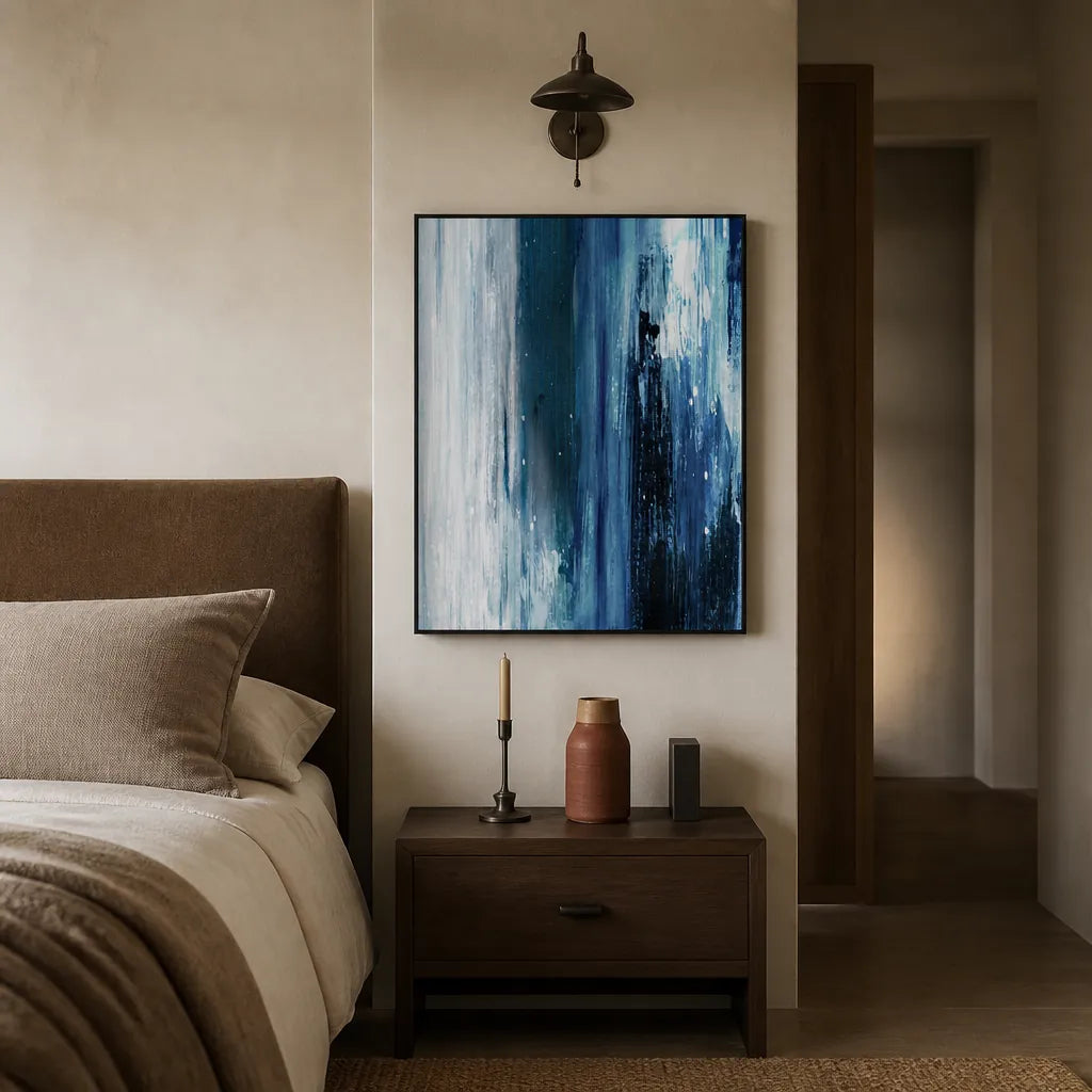 Room mockup featuring Indigo 1 Art Print