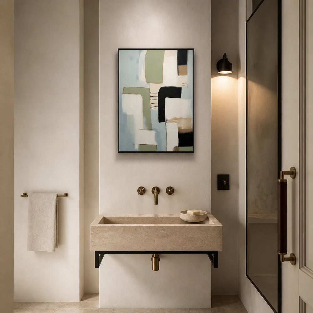 Room mockup featuring Modern Color Blocks Art Print