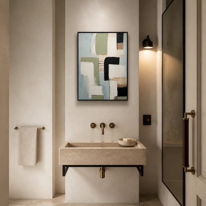 Room mockup featuring Modern Color Blocks Art Print