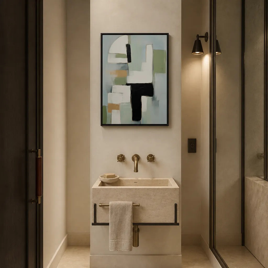 Room mockup featuring Serene Abstract Shapes Art Print