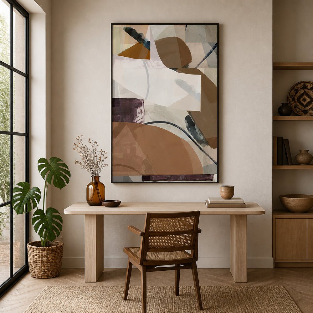 Room mockup featuring Earthy Abstract Layers Art Print 1