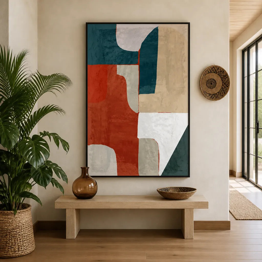 Room mockup featuring Abstract Color Forms Art Print 1