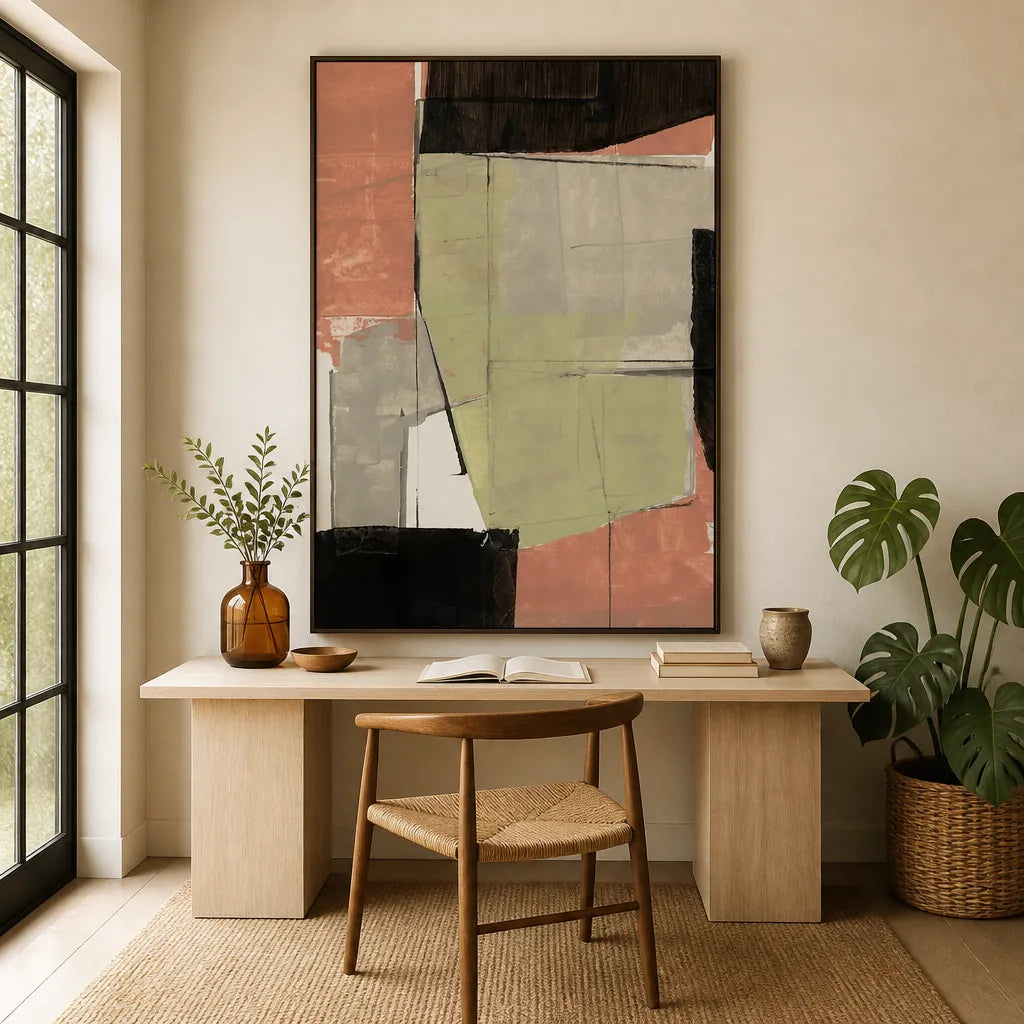 Room mockup featuring Abstract Earth Tones Art Print 1