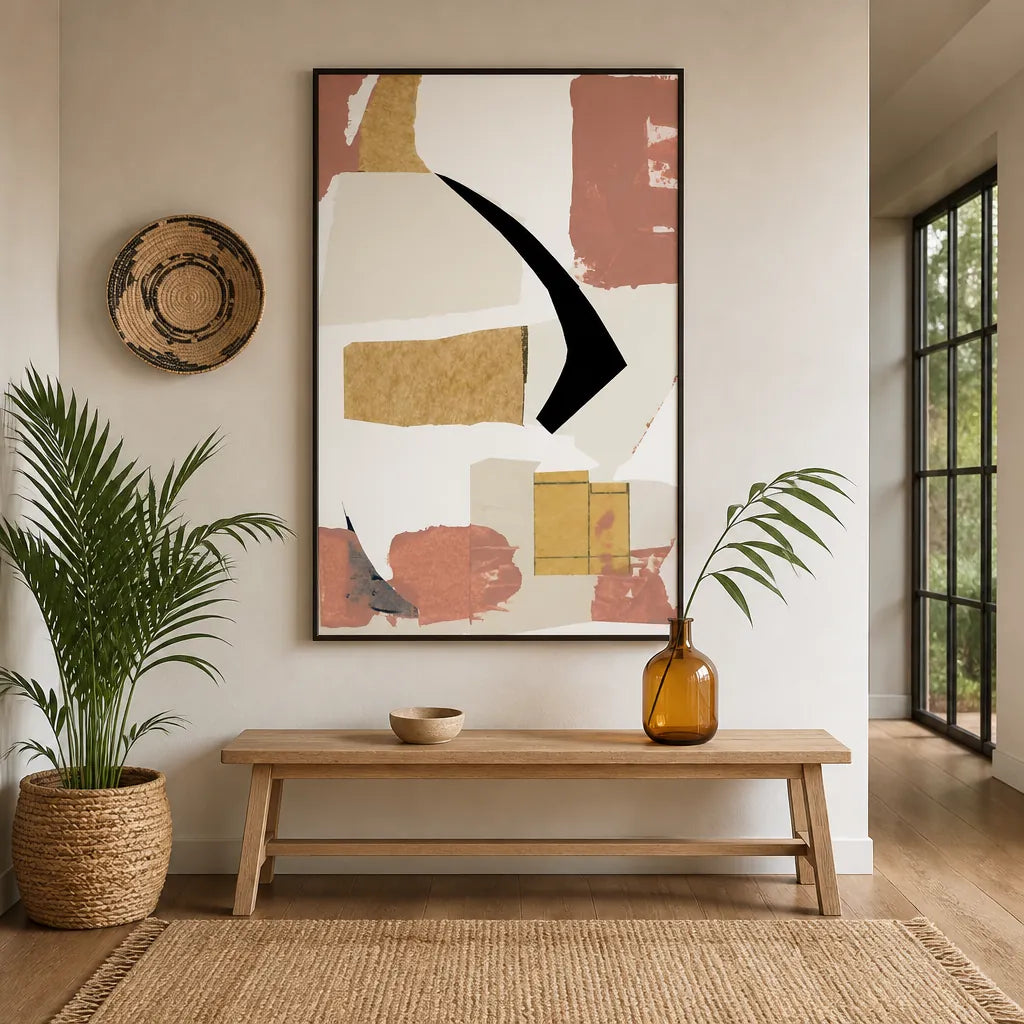 Room mockup featuring Abstract Earthy Shapes Art Print 1
