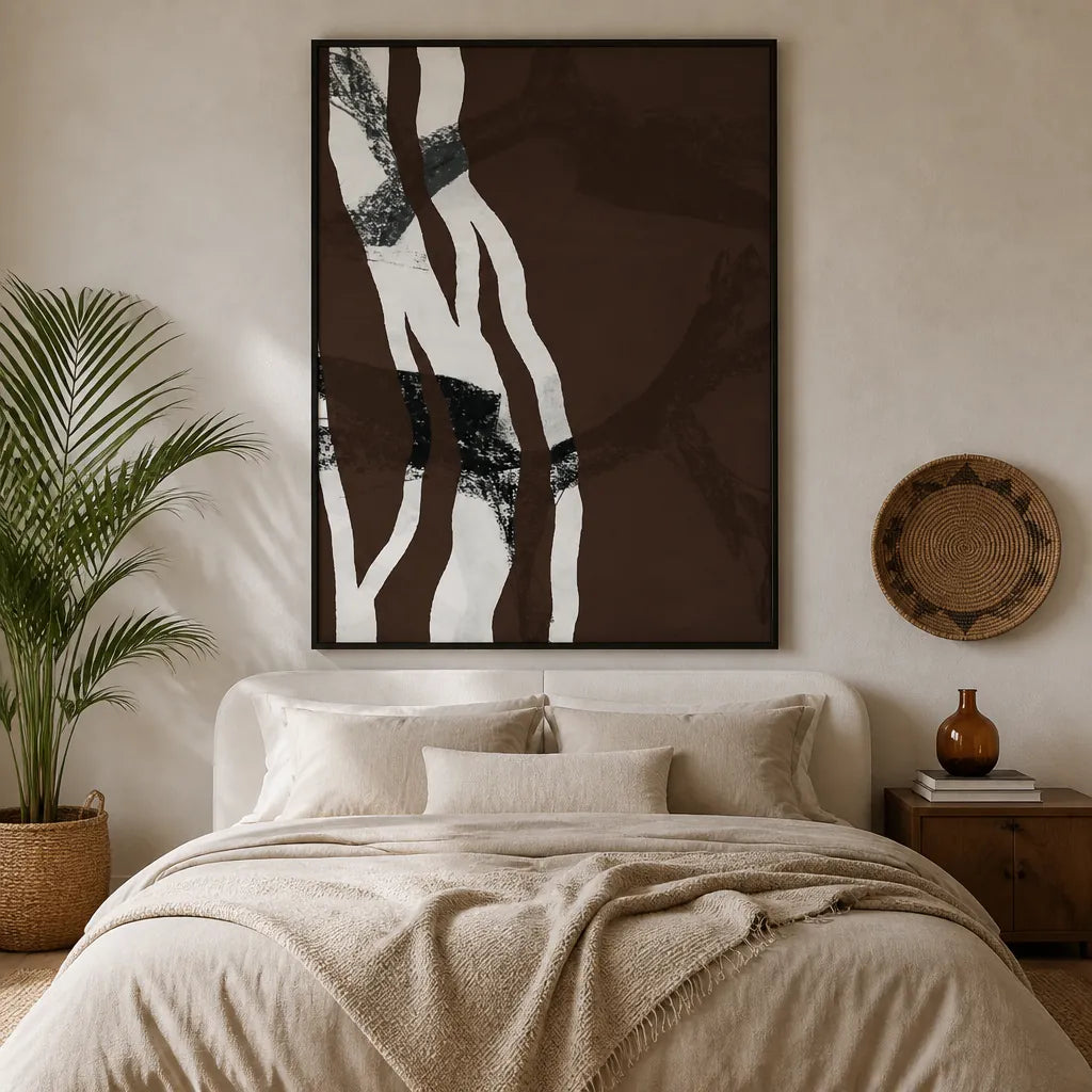 Room mockup featuring Abstract Forest Lines Art Print 1