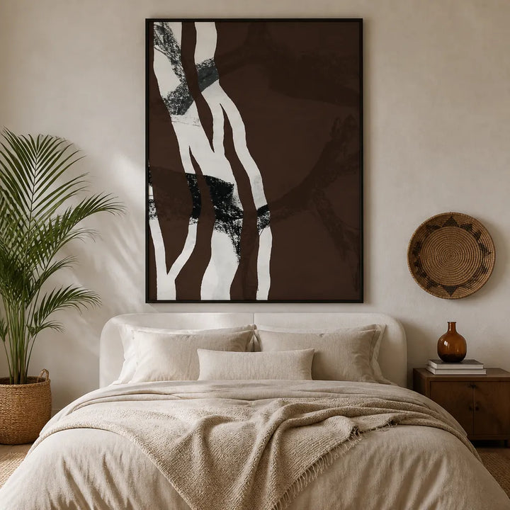 Room mockup featuring Abstract Forest Lines Art Print 1