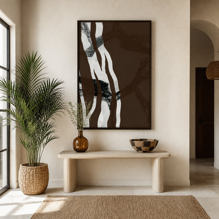 Room mockup featuring Abstract Forest Lines Art Print 1