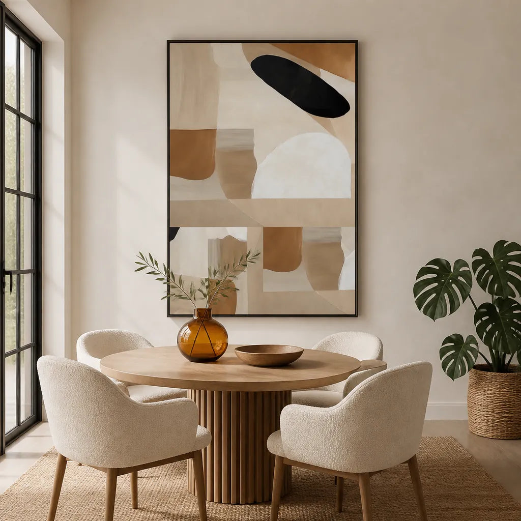 Room mockup featuring Abstract Neutral Shapes Art Print 1