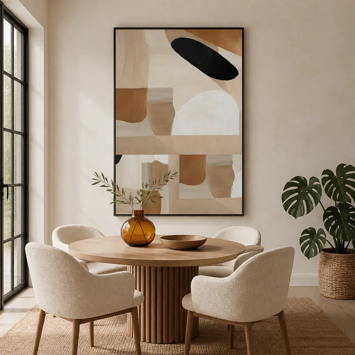 Room mockup featuring Abstract Neutral Shapes Art Print 1