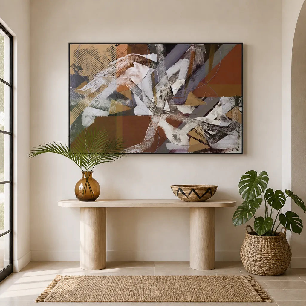 Room mockup featuring Dynamic Abstract Forms Art Print 1