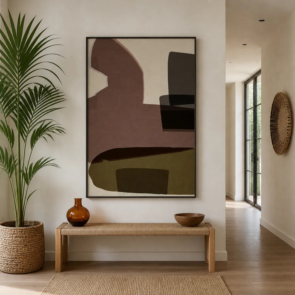 Room mockup featuring Earthy Abstract Shapes Art Print 1