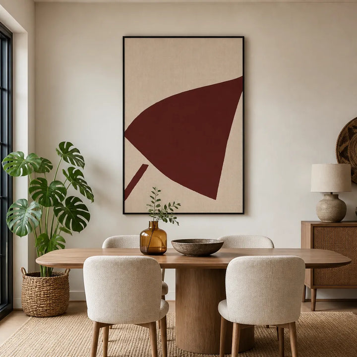 Room mockup featuring Earthy Geometric Abstract Art Print 1