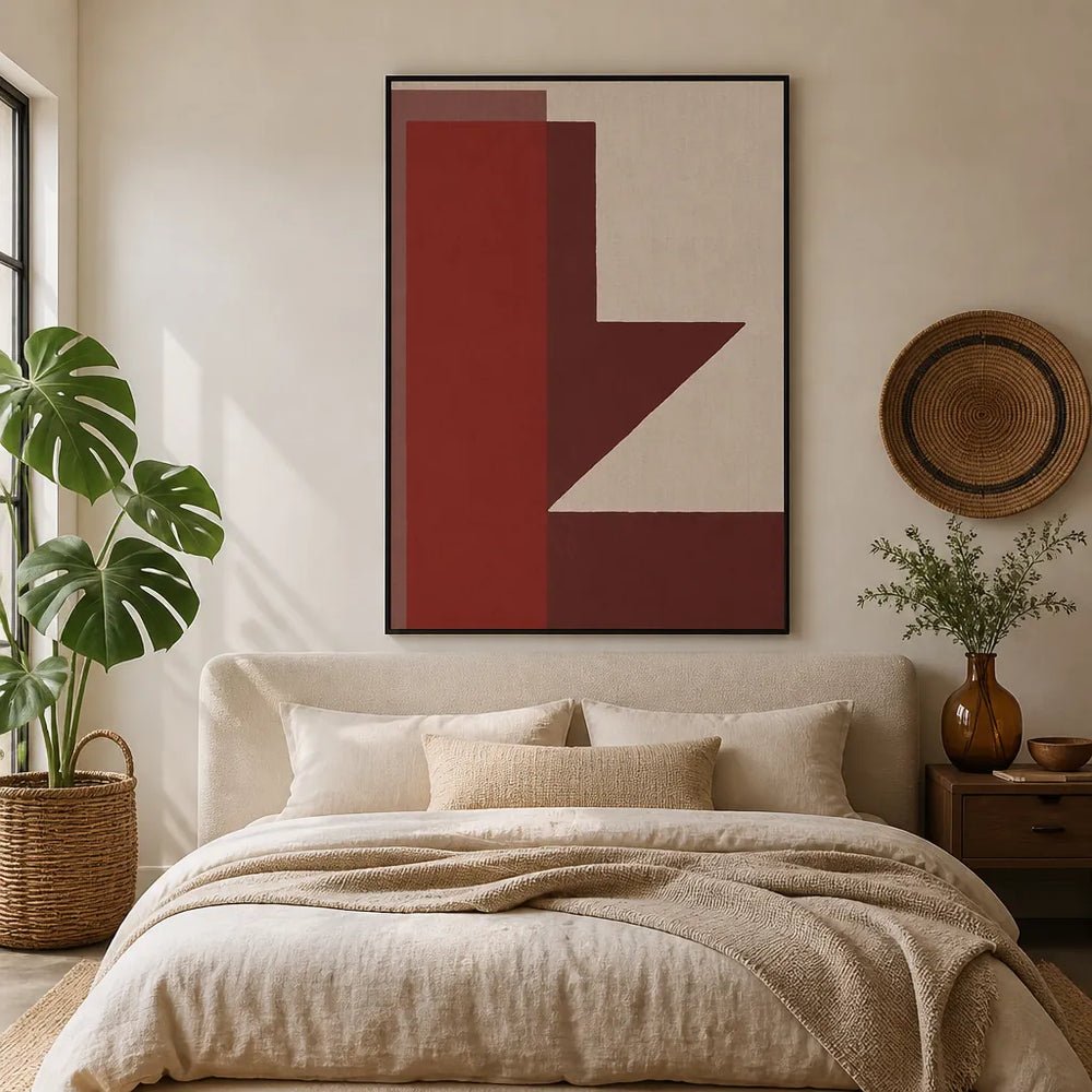 Room mockup featuring Geometric Color Blocks Art Print 1