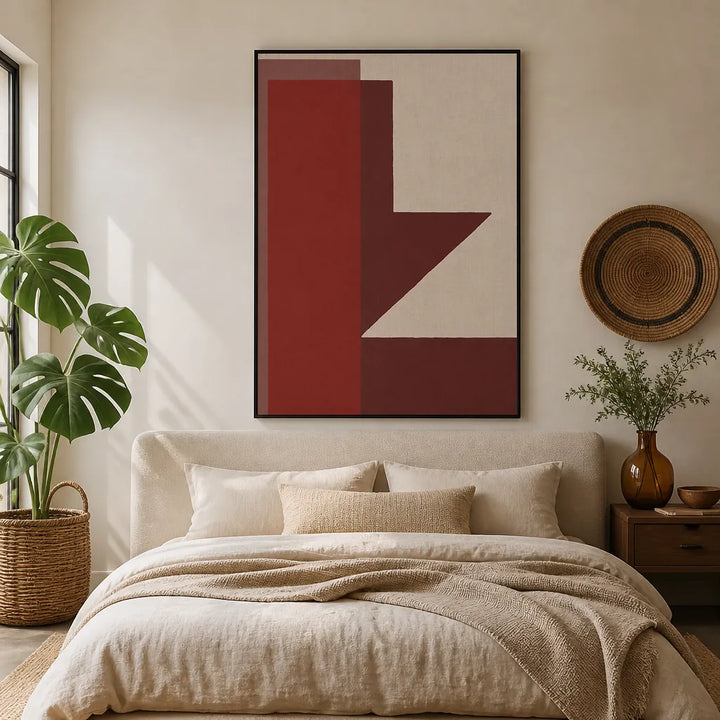Room mockup featuring Geometric Color Blocks Art Print 1
