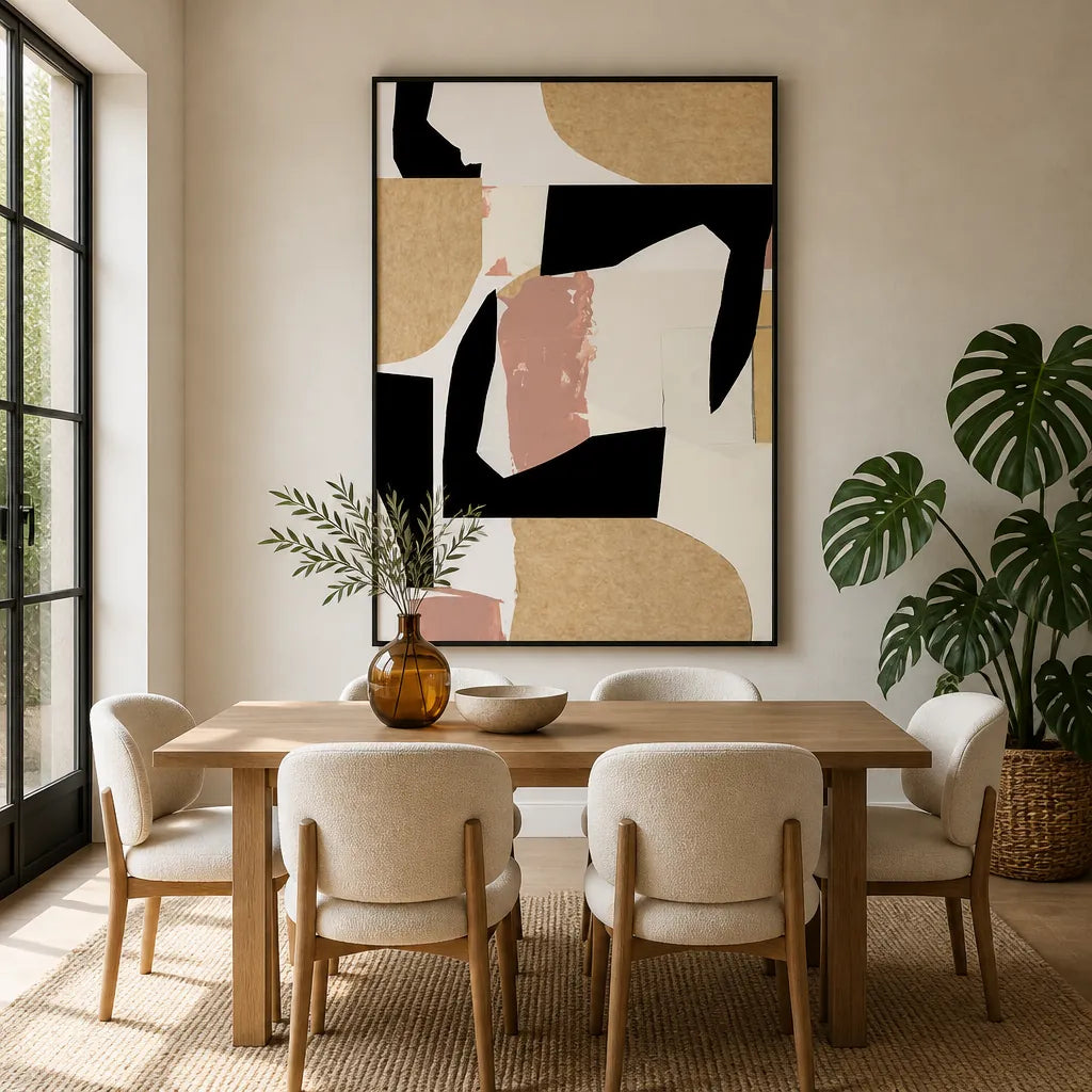 Room mockup featuring Geometric Organic Collage Art Print 1