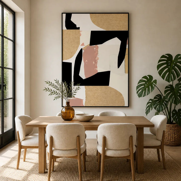 Room mockup featuring Geometric Organic Collage Art Print 1