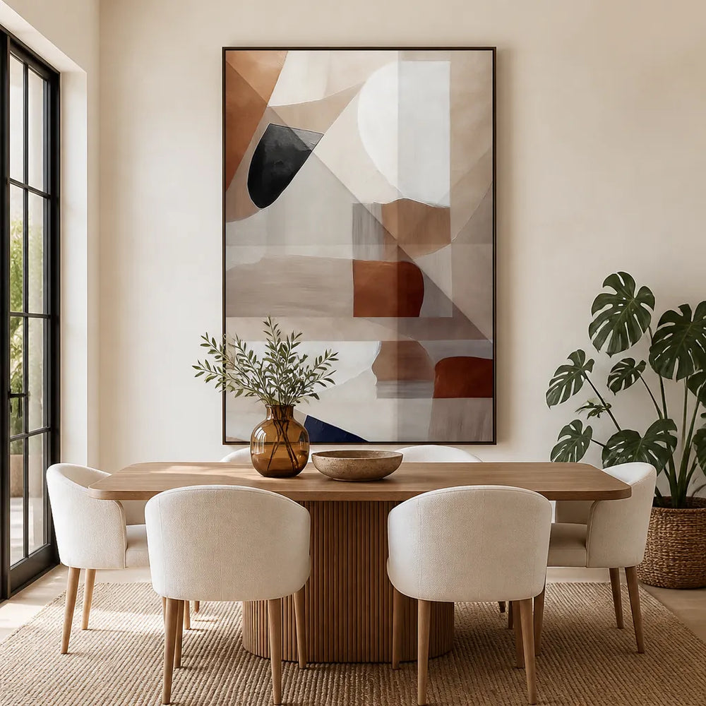 Room mockup featuring Modern Layered Forms Art Print 1