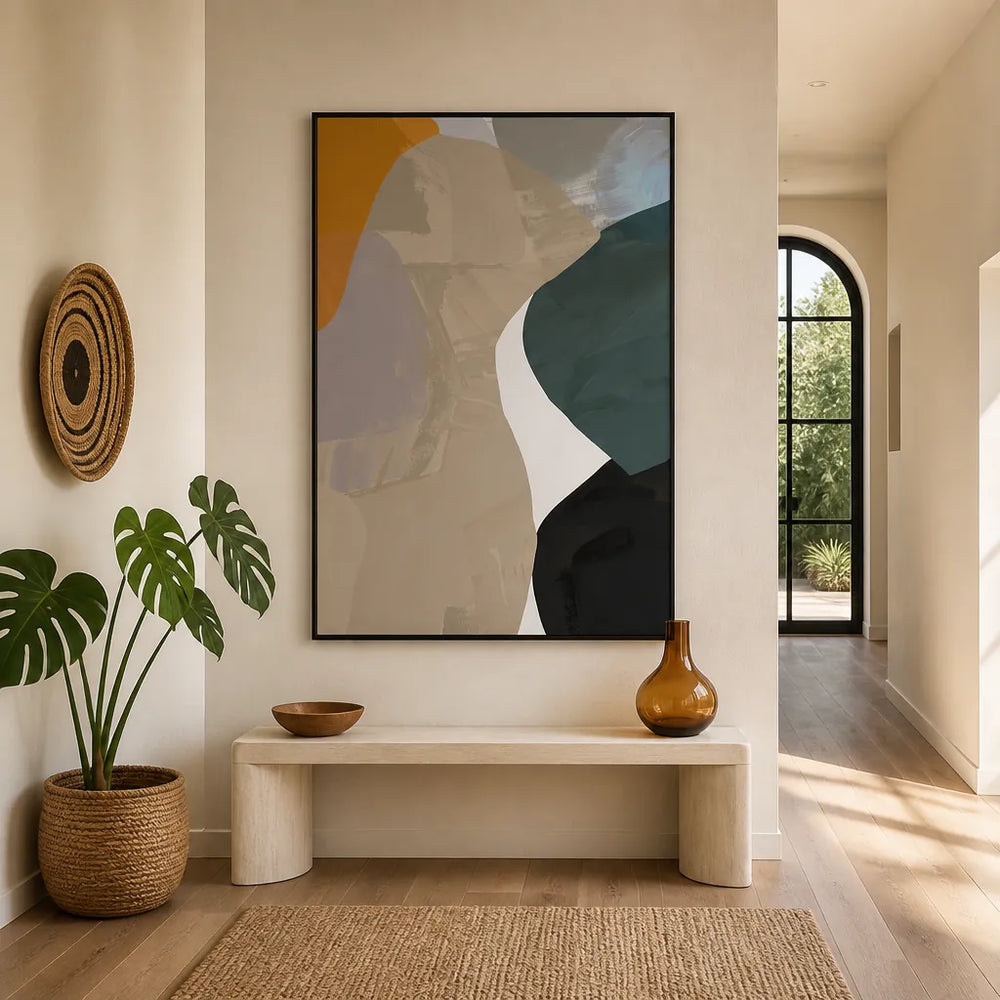Room mockup featuring Muted Organic Forms Art Print 1