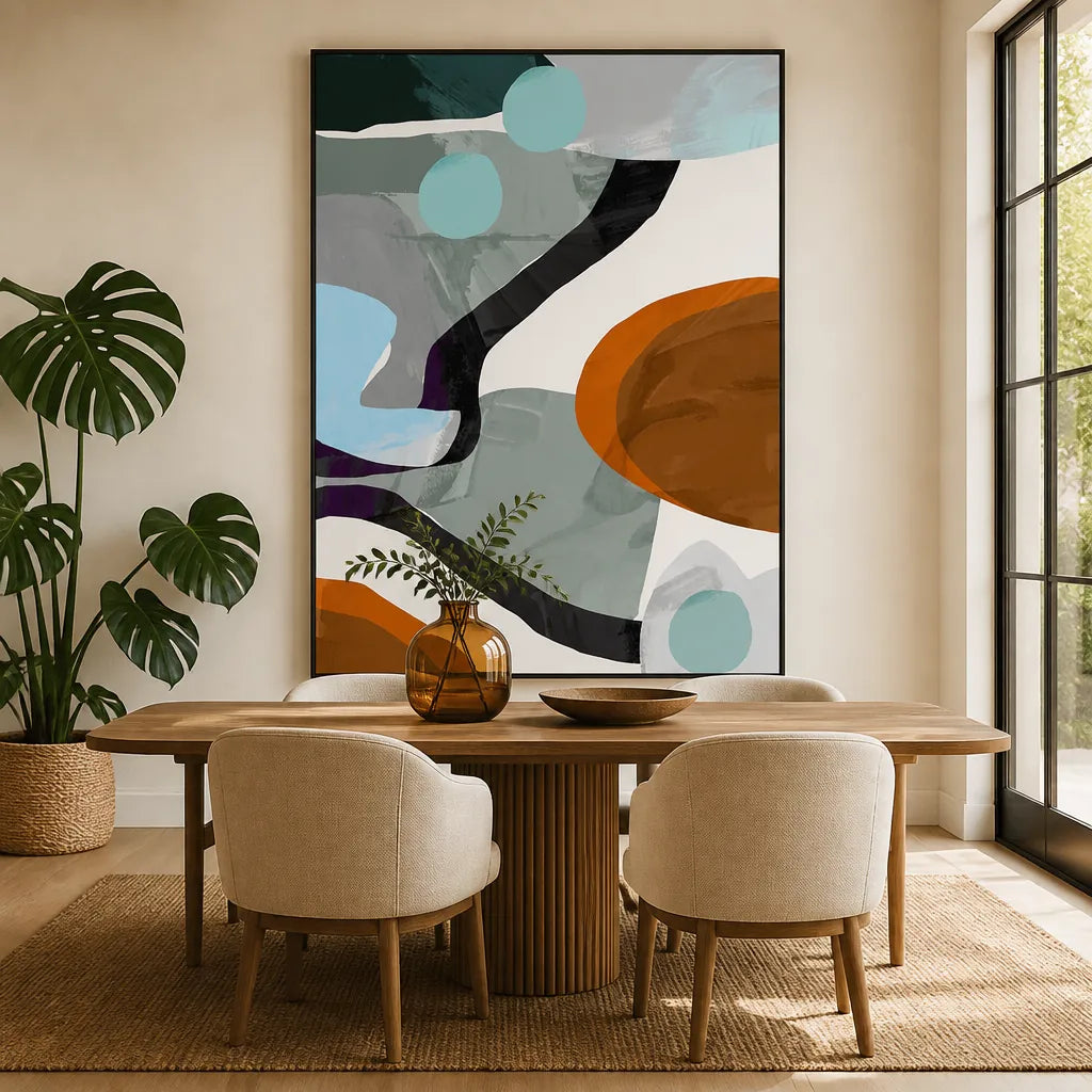 Room mockup featuring Organic Shapes Abstraction Art Print 1