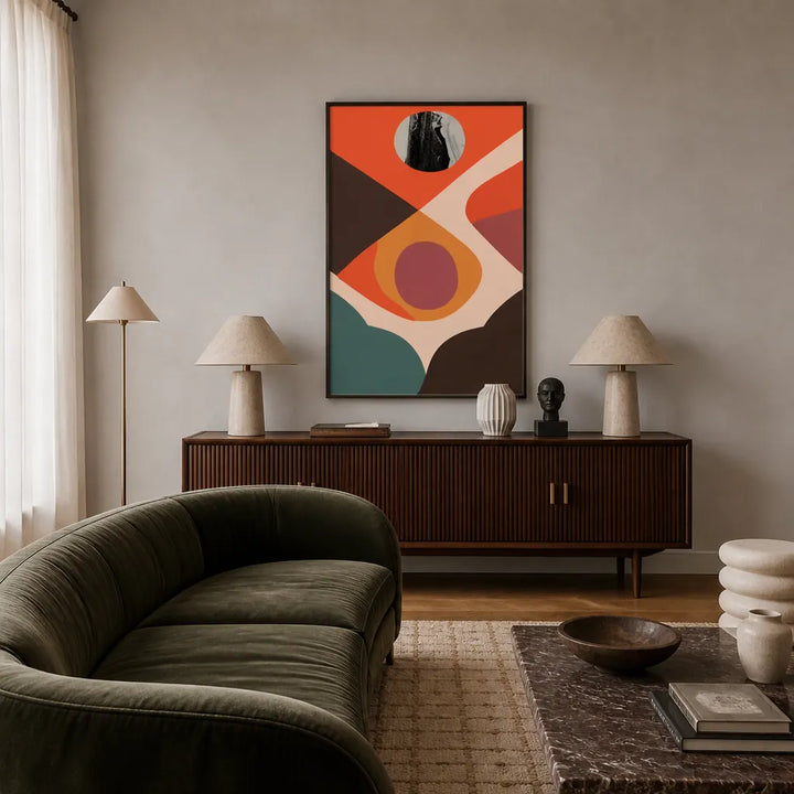 Room mockup featuring Abstract Earthy Forms Art Print