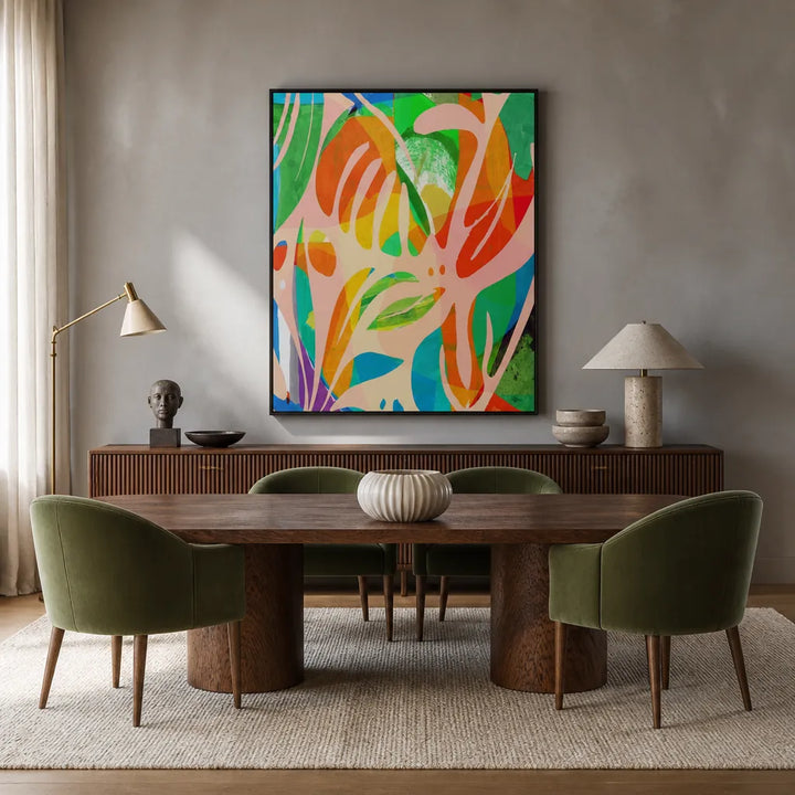 Room mockup featuring Abstract Tropical Flora Art Print