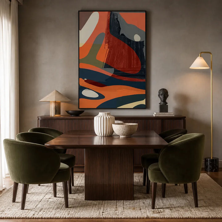 Room mockup featuring Modern Fluid Composition Art Print