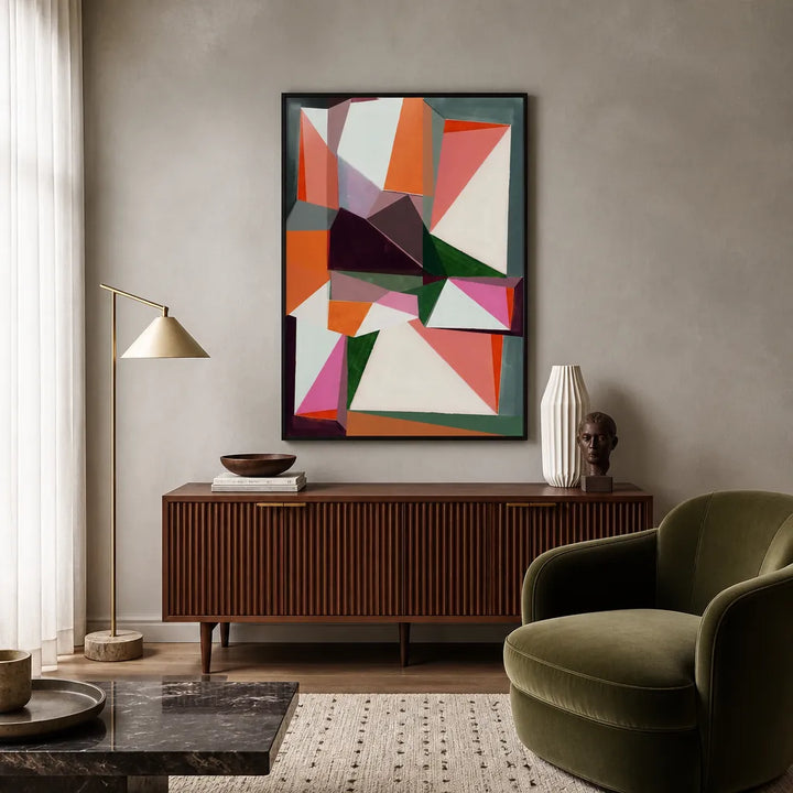 Room mockup featuring Modern Geometric Shapes Art Print