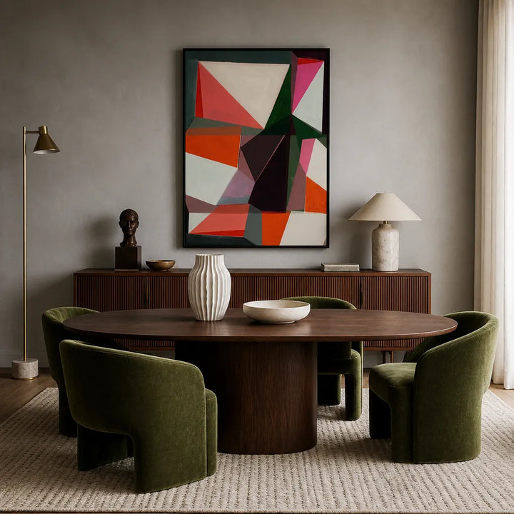 Room mockup featuring Vibrant Geometric Shapes Art Print
